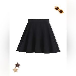 SHEIN Girls Solid Flare Skirt